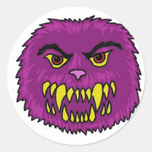 Fuzzy Monster Art Stickers