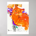 Fuzzy Orange Cat posters