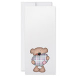 fuzzy plaid  heart love bear rack cards