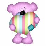 fuzzy purple stripes heart love bear cut outs