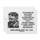 G. B. Shaw Progress Depends Upon Unreasonable Man invitations