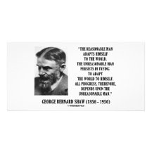 G. B. Shaw Progress Depends Upon Unreasonable Man Custom Photo Card