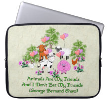 G. B. Shaw Vegetarian Quote Laptop Sleeve