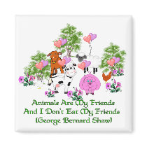 G. B. Shaw Vegetarian Quote Magnet