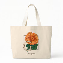 G for Gerbera Flower Monogram Canvas Bag