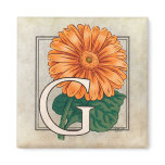 G for Gerberas Flower Monogram magnets