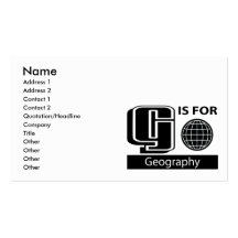 G Is For Geography Business Card Template