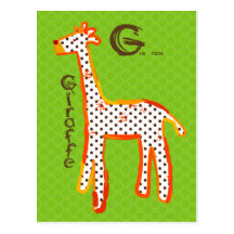 'G is for giraffe' digital painting Postcard