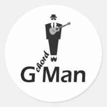 G Man Ukulele Round Stickers