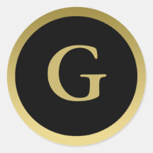 G :: Monogram G Elegant Gold and Black Sticker