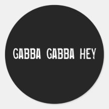 gabba gabba hey round stickers