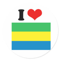 Gabon Flag Round Sticker