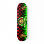 Gabriel skull green fire Skatersollie skateboard.