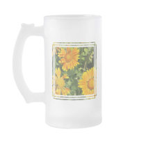 Gaillardia Flowers Frosted Beer Mug