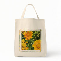Gaillardia Flowers Grocery Tote Bag