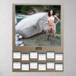 Gal Holding a Grayling Poster Calendar posters