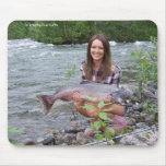 Gal Holding a King Salmon Mouse Pad 2 mousepads