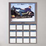 Gal on a Snowmobile Poster Calendar posters