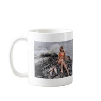 Gal Sitting by Pink Salmon Mug