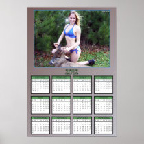 Gal with a Deer Poster Calendar