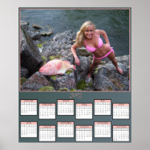Gal with a Rockfish Poster Calendar