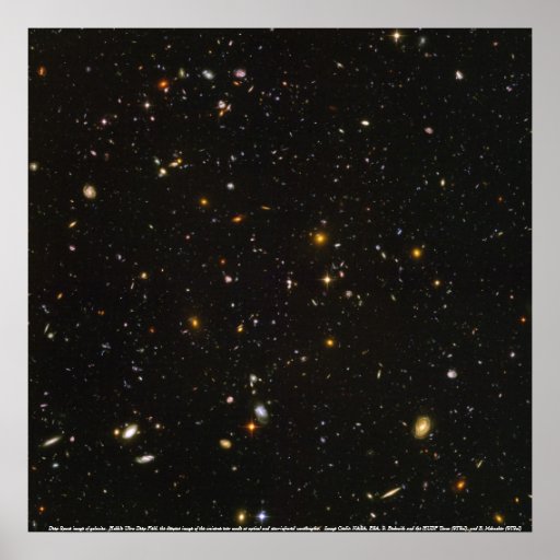 Galaxies, Deep Space image of galaxies Poster