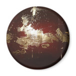 Galaxy - Abstract Expressionist Red Brown Gold magnets