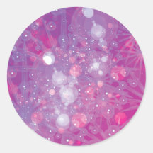 Galaxy Purple Pink Bokeh Round Stickers
