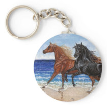 Gallop beach Arabian horse keychain