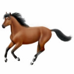 Galloping Bay Horse Ornament photo sculptures
