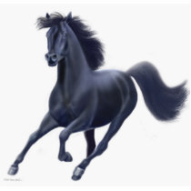 Galloping Black Thoroughbred Holiday Ornament Cut Outs