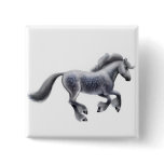 Galloping Dappled Grey Horse Pin buttons