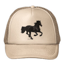 Galloping Friesian Mesh Hats