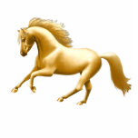 Galloping Golden Horse Holiday Ornament photo sculptures