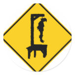 Gallows Ahead Highway Sign stickers