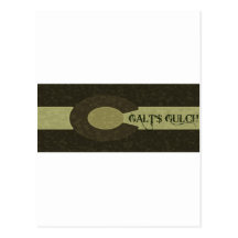 Galt's Gulch - Grey and Gold Combo Design Post Card