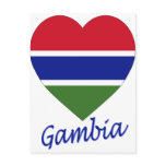 Gambia Flag Heart postcards