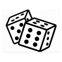 gambling dice postcards