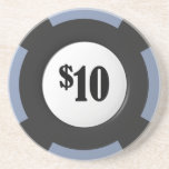 Gambling Poker Chip Sandstone Beverage Coaster