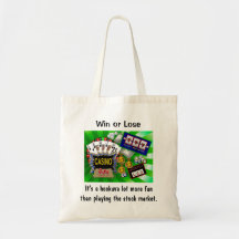 Gambling trumps stock market canvas bags
