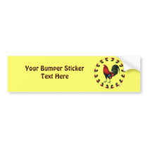 Game Cock Rooster Circle Bumper Sticker