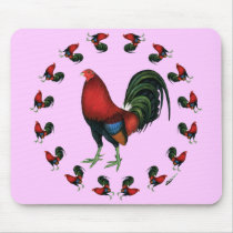 Game Cock Rooster Circle Mousepads