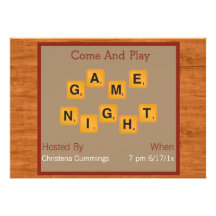 Game Night Tile Letters Invitation