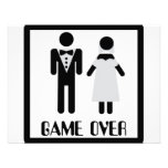 game over bridal couple icon custom invitations