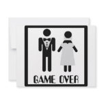 game over bridal couple icon custom invitations