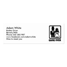 Game over business card template