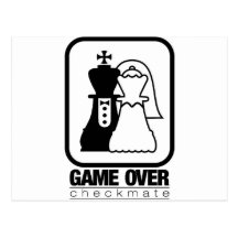 Game Over Check Mate Post Card