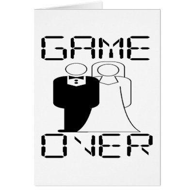 GAME OVER Funny Wedding Design Greeting Card