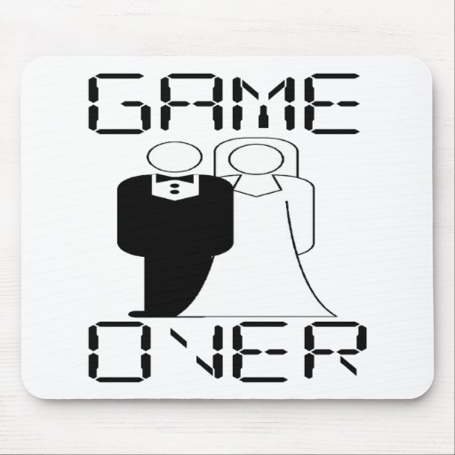 GAME OVER Funny Wedding Design Mouse Pads