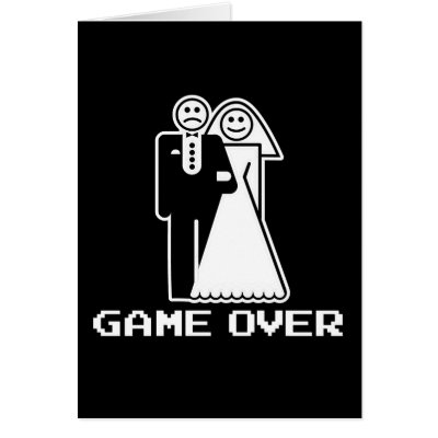 game over marriage funny wedding tshirt Cards